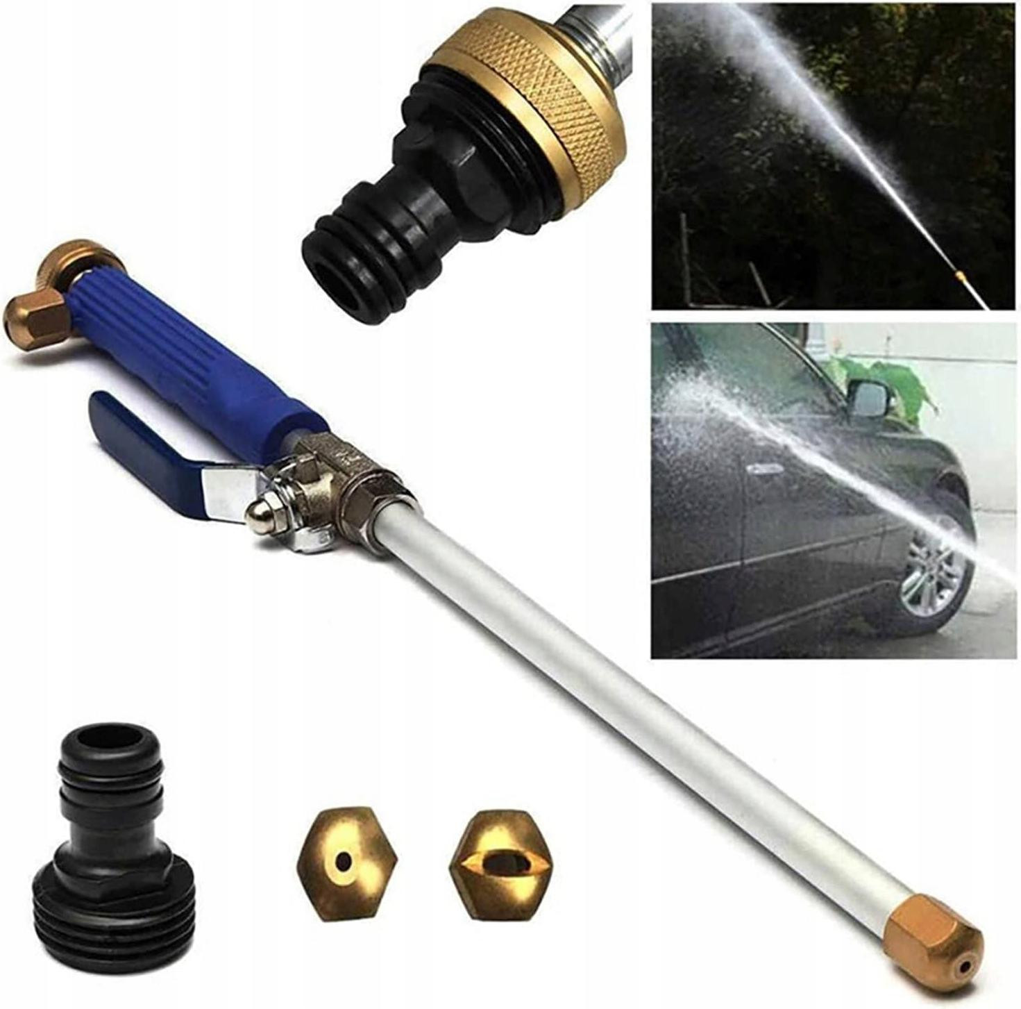 ROSFIX Hogedruklans Tuinslang 3/4'' met Aluminium Spuitlans en 2 Spuitmonden, 15 m, 46,5 cm, 25 bar