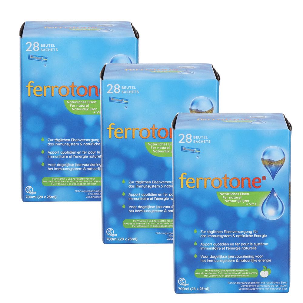 Ferrotone Natuerl Eisen AP 3er-Pack 3x28x25 ml Beutel