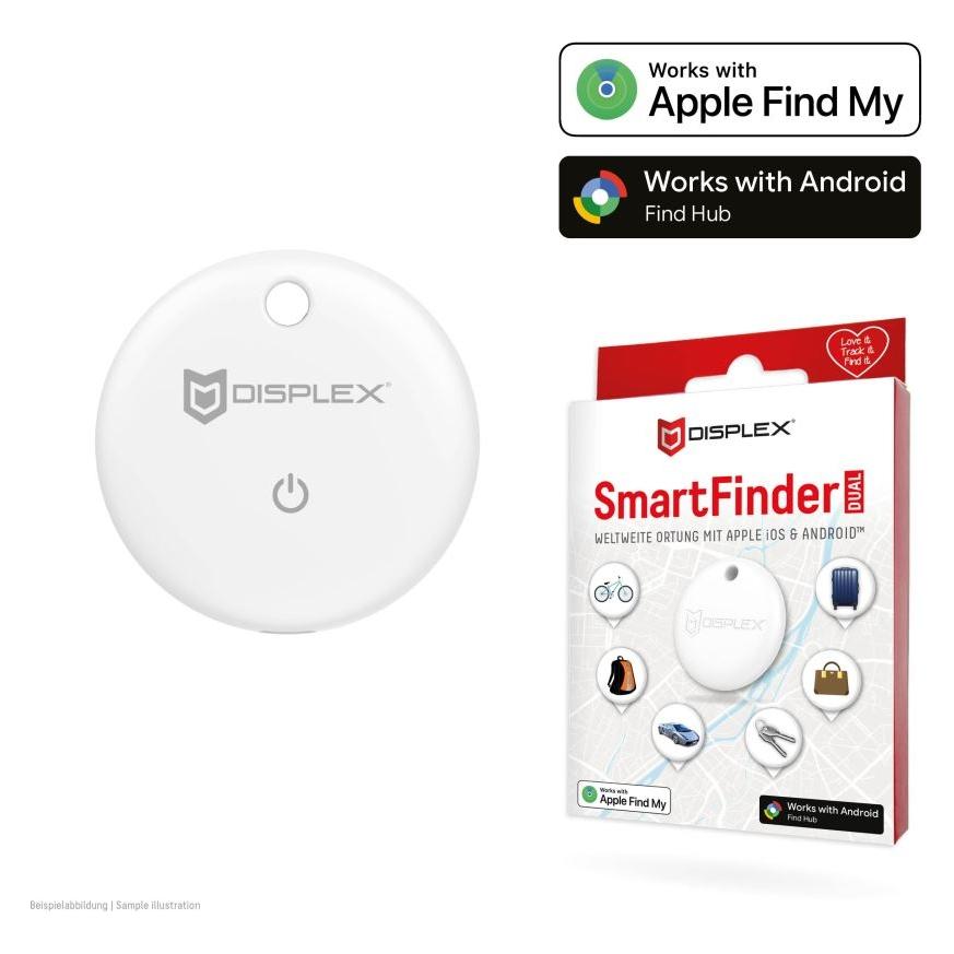 Displex Dual SmartFinder von White (Apple Find My, Google Find Hub) (02201)