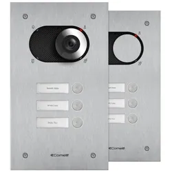 Comelit IX0103 Frontplatte Switch, 3 Teilnehmer, 1-reihig, V4A
