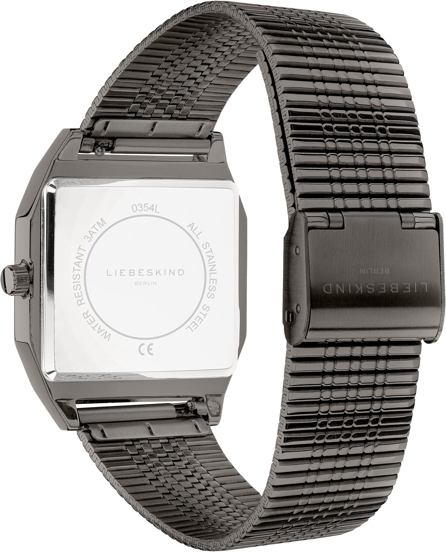 Quarzuhr LIEBESKIND BERLIN "LT-0354-MQ", schwarz (grau, grau), Armbanduhren, Damen, grau, Quarzuhr, Armbanduhr, Damenuhr, analog, Edelstahlband