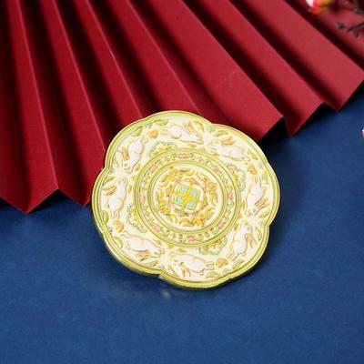Fusion Finds Vintage Handheld Mirror Chinese Pocket Mirror With Embossed Floral Metal Design style D