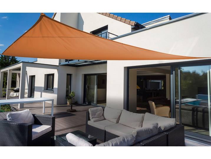 Sonnensegel FLORACORD Dreieck , orange (terrakotta), B:460cm T:460cm, Polyester, Sonnensegel, Sonnensegel, B: 460 cm, terracotta