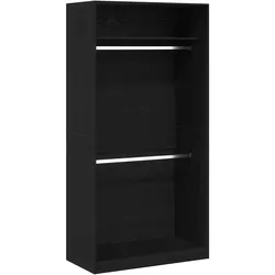Helloshop26 - Moderner Schrank mit Stauraum im Inneren 100 x 50 x 200 cm klare Linien schwarzes Holzwerkstoff 02_0055934