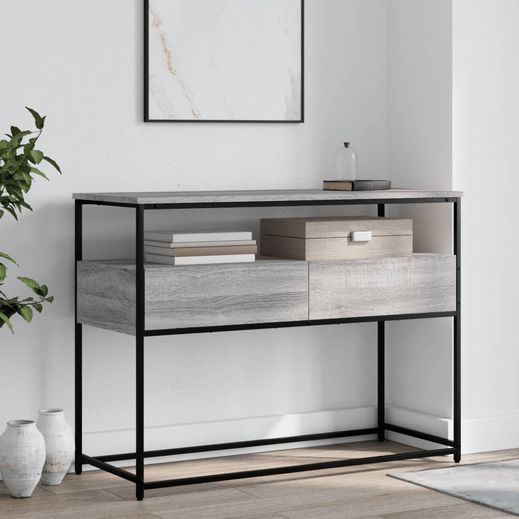 vidaXL Console Table Grey Sonoma 75cm H x 100cm W x 40cm D