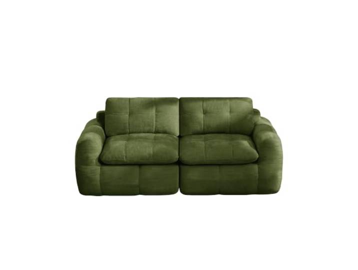 FurnitureR 2-Sitzer Modulsofa Grün aus Chenille, 194 cm 194 cm breites Modulsofa mit Chenille, dichter Schaumpolsterung und verdeckten Verbindern für Wohnräume