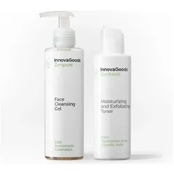 InnovaGoods, Gesichtsreinigung, Doppel-Pack Gesichtsreinigung Cbd (Gesichtswasser, Reinigungstücher, 200 ml)