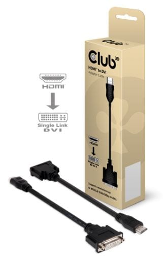 Club3D Club 3D HDMI Adapterkabel HDMI zu DVI-D passiv St./Bu. schwarz CAC-HMDDFD