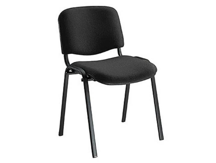 Chaise de réunion & conférence Tissu Noir – Pieds métal noir
