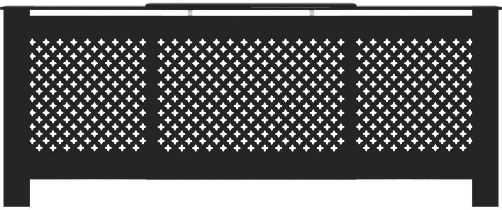 Belfry Heating Apollonia MDF Radiator Cover Black 81.5cm H X 205cm W X 20.5cm D