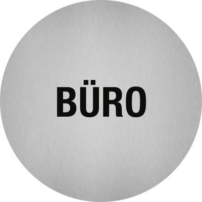 Aufkleber - Piktogramm Büro, Edelstahl, selbstklebend, Ø 50 mm
