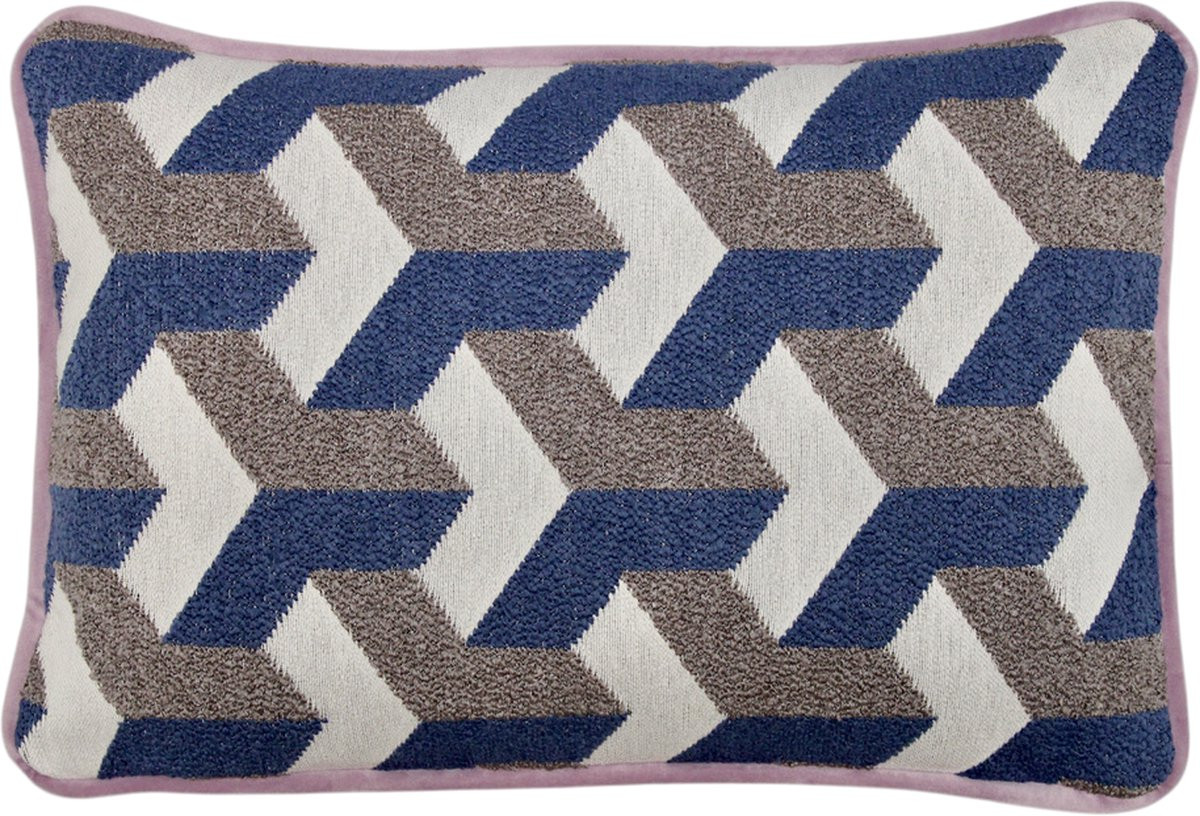 Raaf sierkussenhoes Block blauw 35 x 50 cm