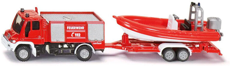 Unimog pompiers avec bateau - Siku