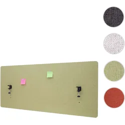 Akustik-Tischtrennwand HWC-G75, Büro-Sichtschutz Schreibtisch Pinnwand, doppelwandig Stoff/Textil ~ 60x140cm grün