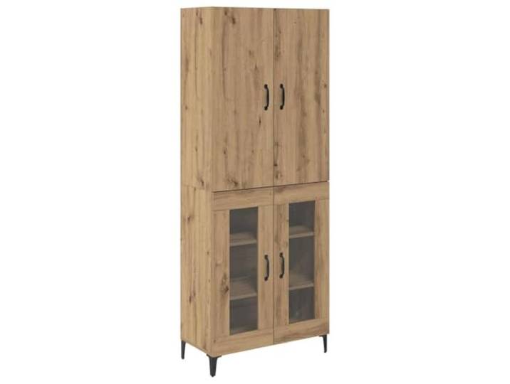 GHVBNMF Highboard Artisan-Eiche 69,5x34x180 cm Holzwerkstoff 2-teilig Wandmontierter Schrank in Eichen-Optik mit metallischen Beinen und geräumigen Regalfächern für Ihr Wohnzimmer.