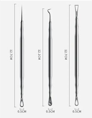 Inspire Select German Ultra Fine Blackhead & Acne Extractor Tool Stainless Steel Pimple, Whitehead & Milia Remover For Salon & Home 3pcs