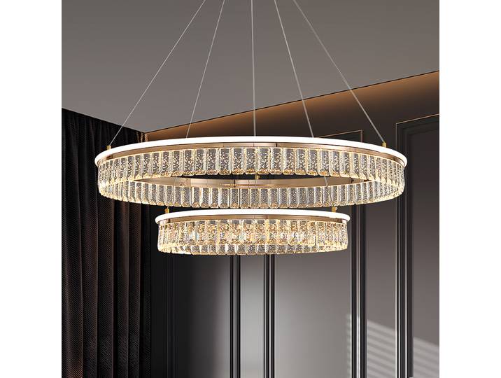 Lustre en cristal rétro de luxe, luminaire doré, élégant, hôtel, salon, Restaurant, entrée, plafond, décoration