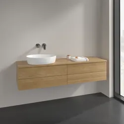 Villeroy und Boch Antao Waschtisch-Unterschrank L26111HN 160x36x50cm, Waschbeckenplattenfarbe honey oak, honey oak, mit Beleuchtung