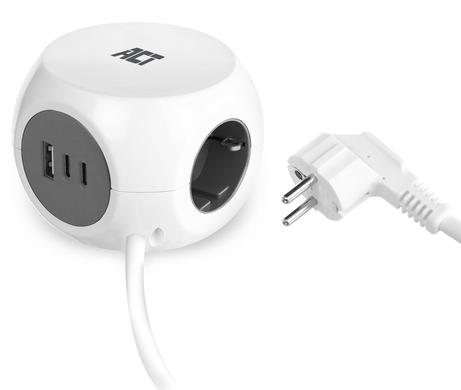 ACT AC2420 USB-C naar USB-A oplaadkabel, Wit, 1,5 meter