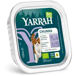 Yarrah Katze Bröckchen - Huhn mit Truthahn bio 100g