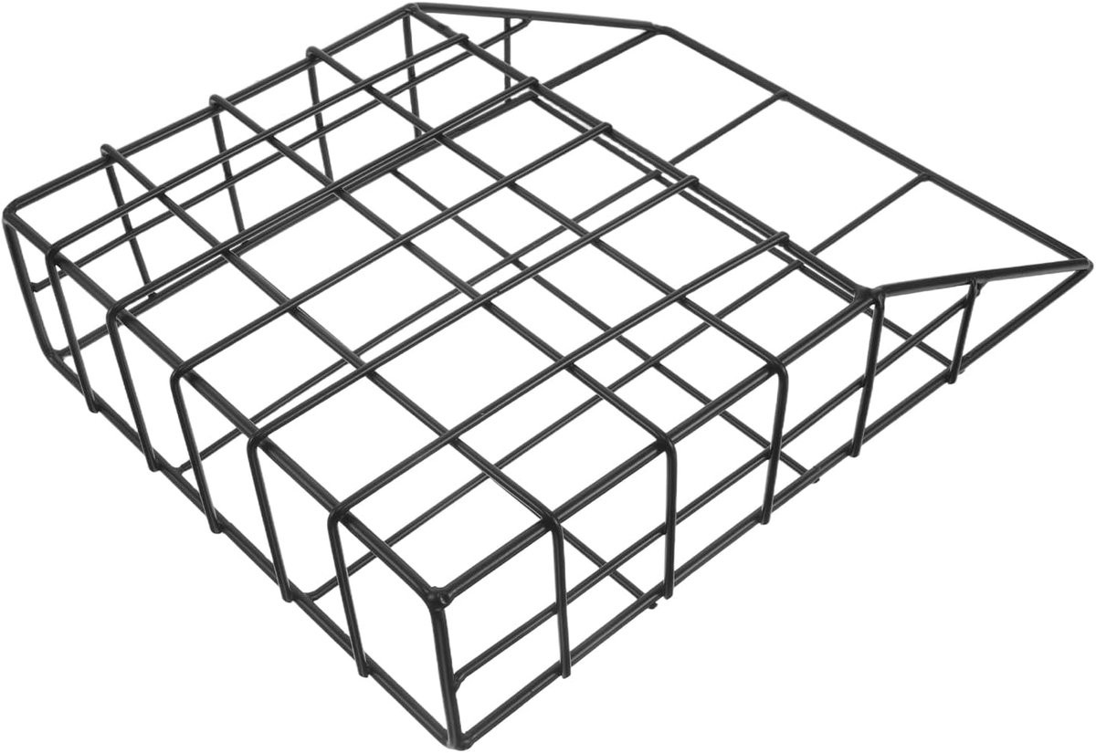 Zwarte metalen tijdschriftenhouder en wandorganizer voor documenten