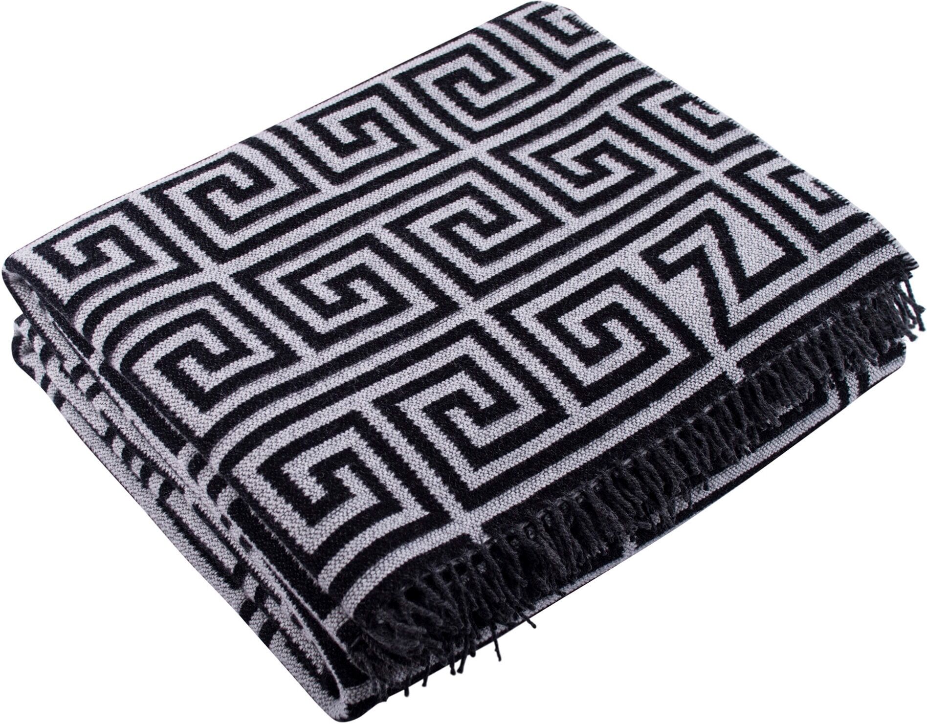 Wohndecke ZOEPPRITZ1828 "Legacy", schwarz-weiß (cloud), B:140cm L:190cm, Kaschmir, Wolle, Wohndecken, Wohndecke, Decke aus Cashmere-Wollmischung