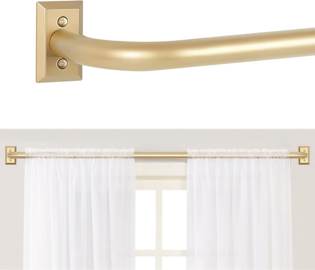 Gordijnstang Set Wrap Around Ontwerp - Goud - 71-112 cm