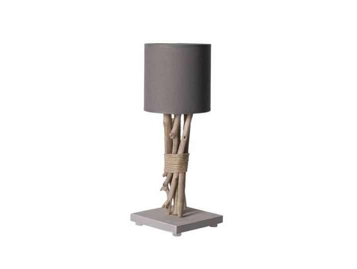 Lampe de chevet en bois gris