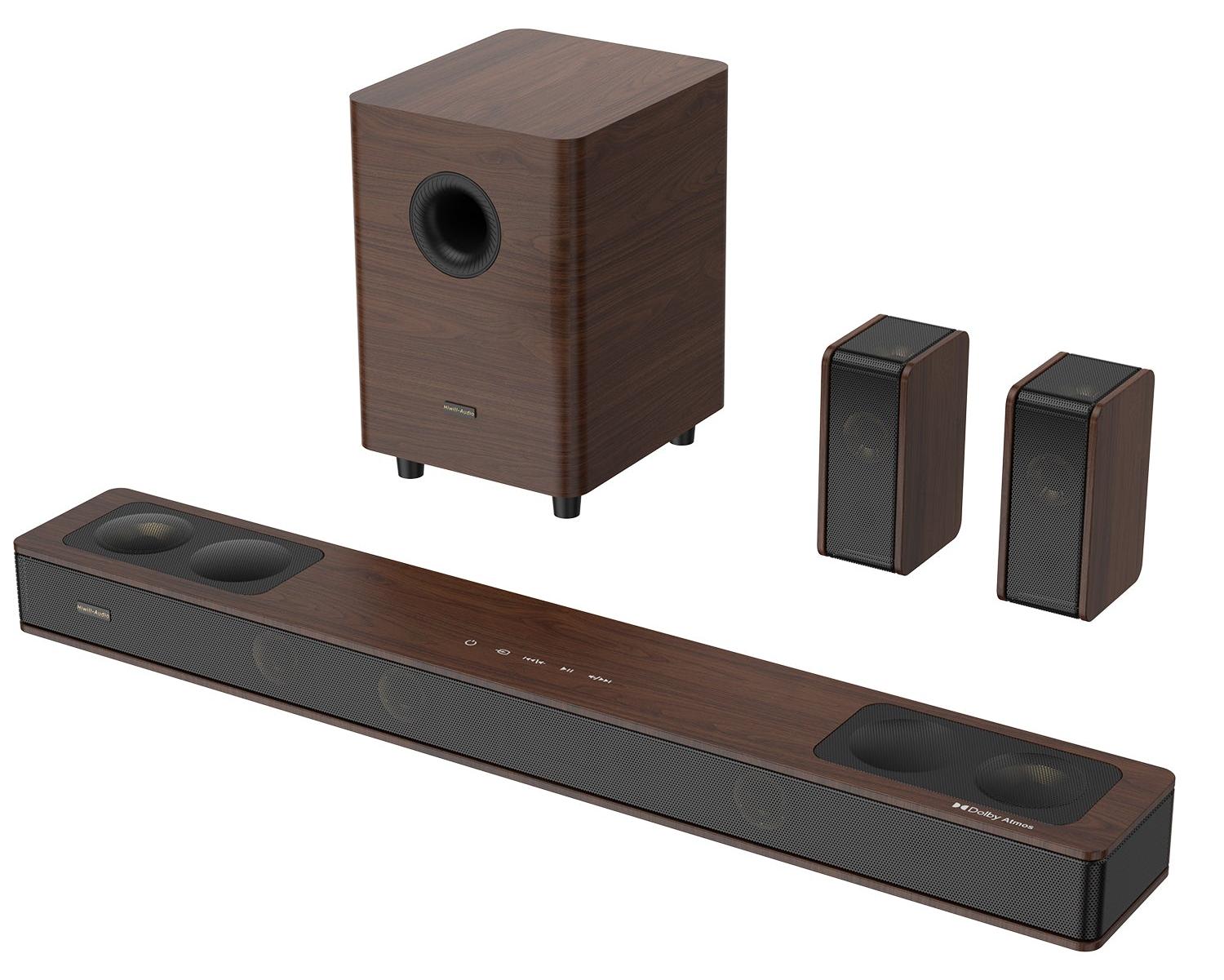 Soundbar für TV | Hiwill-Audio A534 800W 5.3.4 Dolby Atmos - Dunkelbraun
