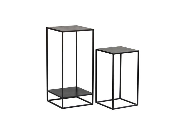 Sellettes gigognes en métal noir L34 cm (lot de 2) IGGY