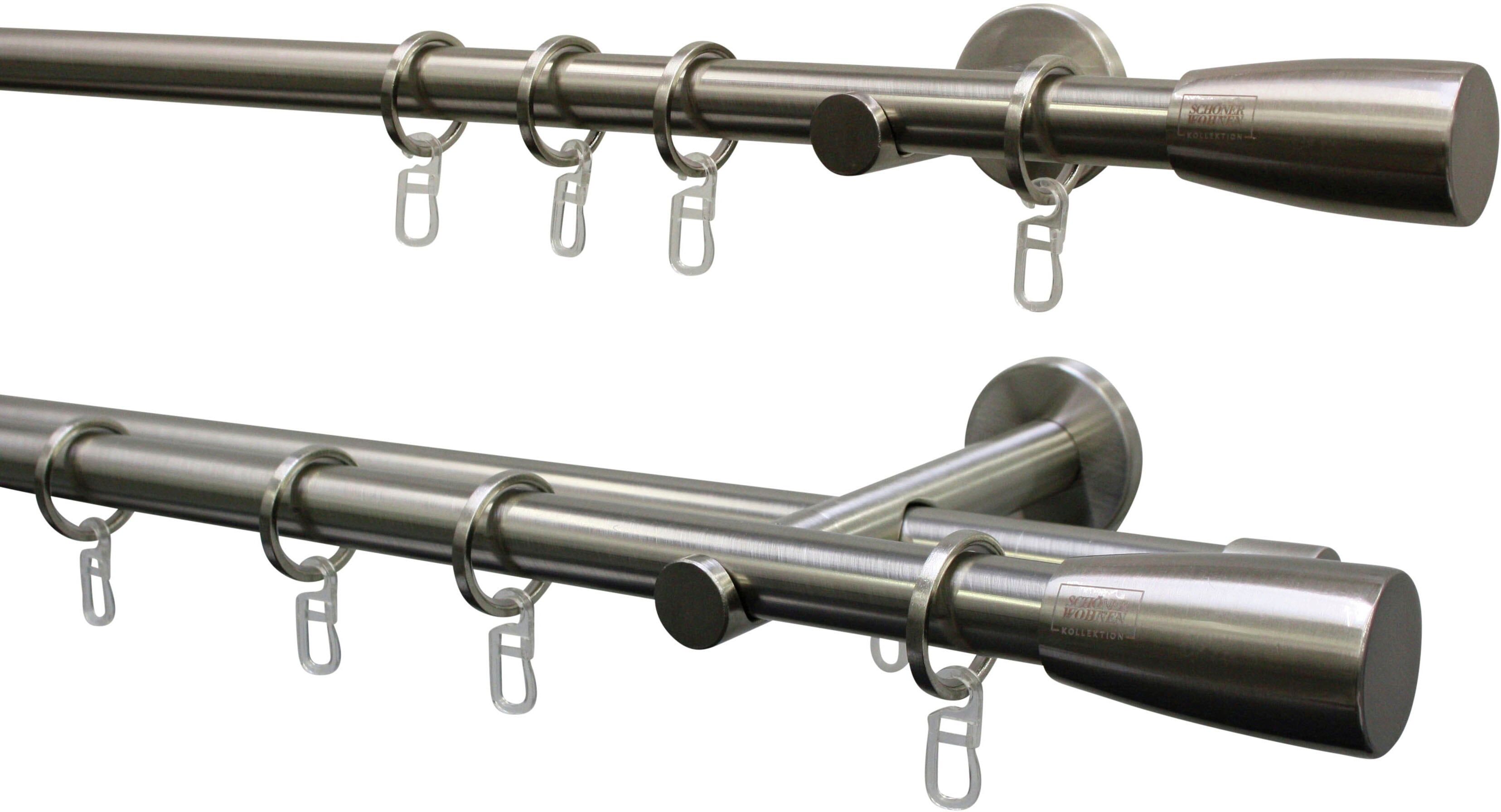 Gardinenstangen-Endstück "Konus für Ø 20 mm", silber (edelstahl, optik), 2 Stk., SCHÖNER WOHNEN-KOLLEKTION, Gardinenstangenendstücke, Gardinenstangen-Endstück, Serie Einzelprogramm Leon Ø 20 mm edelstahl, optik 2 Stk.