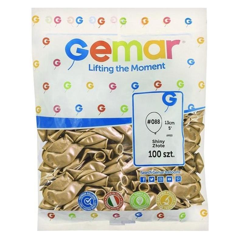 Gemar als goldene Chromballons, AB50, 13 cm, 100 Stück. (100x) (35866671)