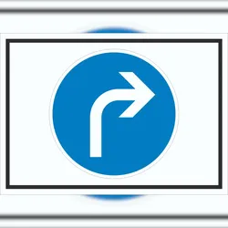 HB-Druck Schild Fahrtrichtung rechts Symbol A6 (105x148mm)