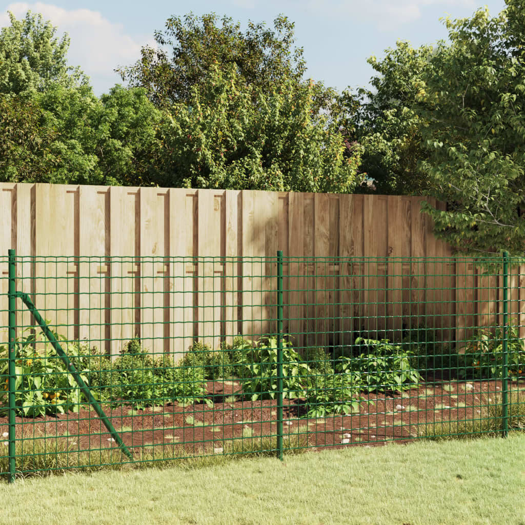 Dakota Fields Awanda Metal Wire/Mesh Fence Green 140cm H x 2500cm W x 5cm D