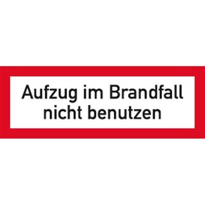 Schild Aufzug im Brandfall nicht benutzen DIN 4066, Kunststoff, 210x74 mm