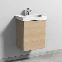 Sanipa 3way Waschtischunterbau zu Geberit Acanto Waschtisch mit 1 Tür, Eiche-Nordic BR41448