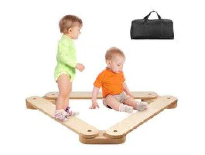 VEVOR Schwebebalken-Trittsteine, 3 Stück hölzerne Balance-Boards für Kleinkinder, Montessori-Spielzeug für Kinder von 2–6 Jahren, fördert Koordination und Grobmotorik, Gymnastikparcours für drinnen und draußen, Geschenk für Mädchen und Jungen