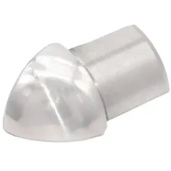 Runde Außenecke aus poliertem Edelstahl (H= 8 mm)