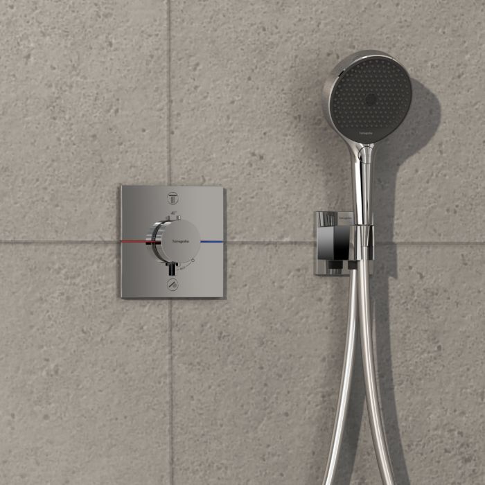 Hansgrohe ShowerSelect Comfort E Thermostat 15578000 UP, für 2 Verbraucher, mit Sicherungskombination EN 1717, chrom