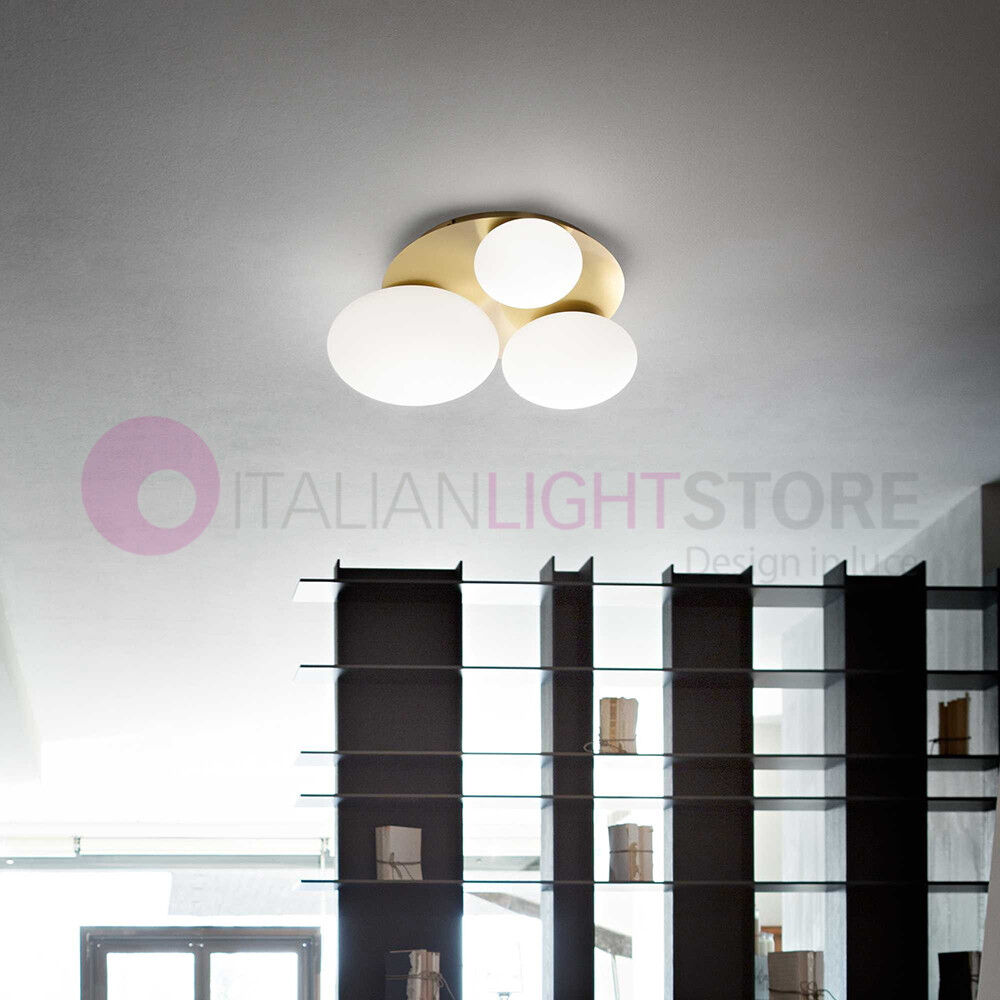 Ninfea Ideal Lux Lampadario Da Soffitto Ottone 3 Luci Led Design Moderno