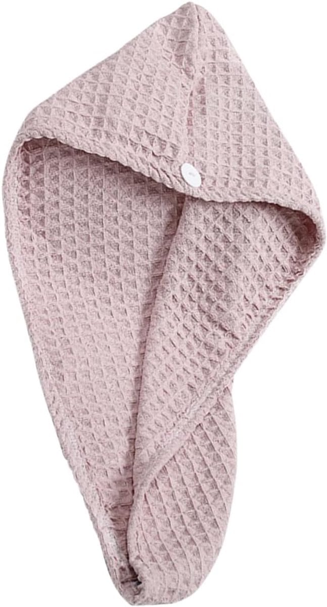 Ultra absorberende sneldrogende haarturban in het roze, 65 x 25 cm
