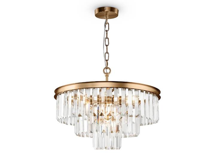 Applique murale Revero - Type D Ø 50cm Laiton Verre cristal / Métal mixte E14