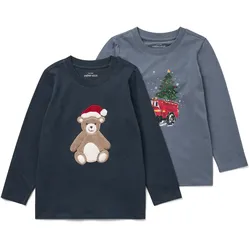 Tchibo - 2 Kinder-Langarmshirts - Kinder - Gr. 122/128 - dunkelblau