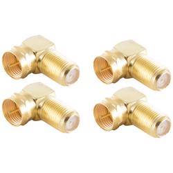 Shiverpeaks BS15-301714 F-Winkeladapter vergoldet Anschlüsse: F-Stecker, F-Buchse 4 St.
