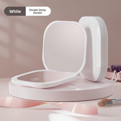Fusion Finds Portable LED Makeup Mirror With Light Double Sided Folding Travel Compact Mirror white Flat Mirror