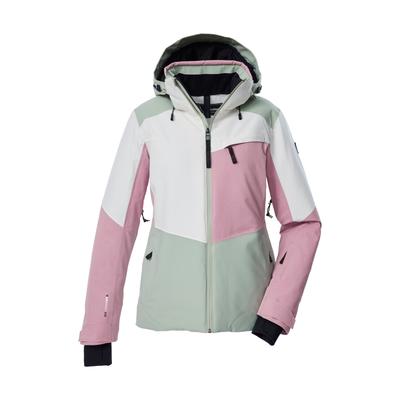 Skijacke KILLTEC "KSW 39 WMN SKI JCKT", Damen, Gr. 42, rosa (graugrün), Obermaterial: 100% Polyester.Futter: 100% Polyester.Füllung: 100% Polyester, Jacken Skijacke, Wasserdichte Damen Skijacke mit Atmungsaktivität und cleveren Features
