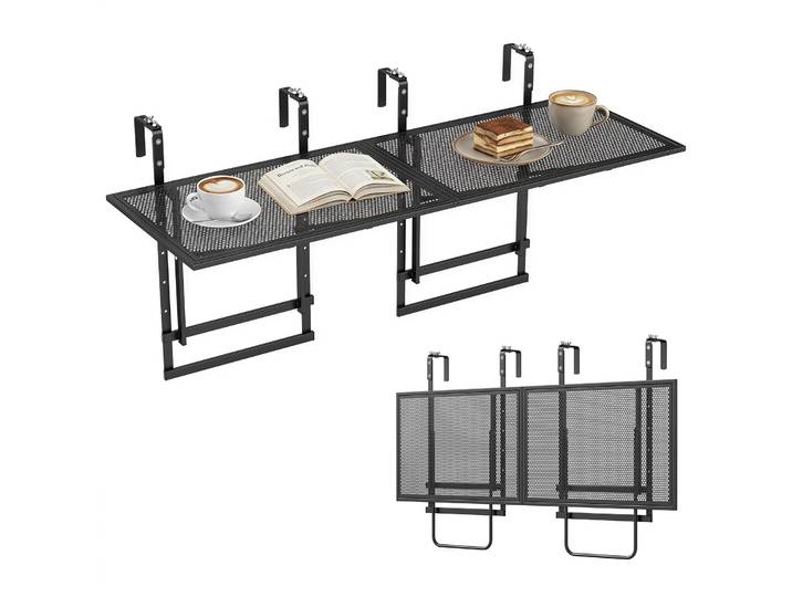 Costway Lot De 2 Tables De Balcon Suspendue Pliable