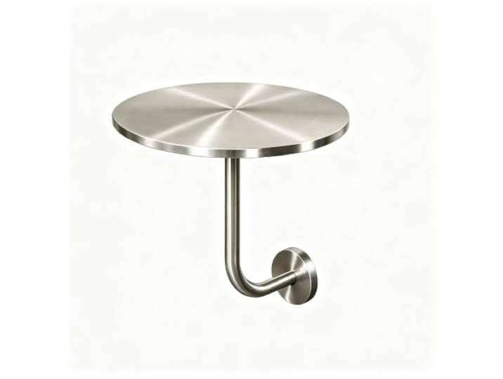 Erstärkter Edelstahl Rund Beistelltisch Wand & Stand 4 Größen Dicker Edelstahl Beistelltisch Wandmontage oder Standfuß(A,35cm/13.8in)