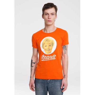 T-Shirt LOGOSHIRT "Brandt Logo", Herren, Gr. M, orange, 100% Baumwolle, bedruckt, normal, Rundhals, Shirts T-Shirt, mit Brandt-Print