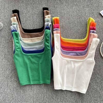 Retailers Go Tank Top Women Sexy Backless Y2k Top Slim Fit Bottoming Blouse Solid Crop Top Sleeveless Camis Mujer apricot s